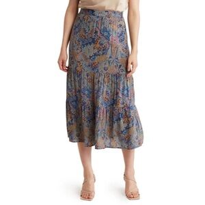 T Tahari Tiered Paisley Skirt